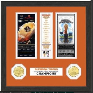 Clemson Tigers 2016 Football National Champions Framed Ticket Collection-NWT